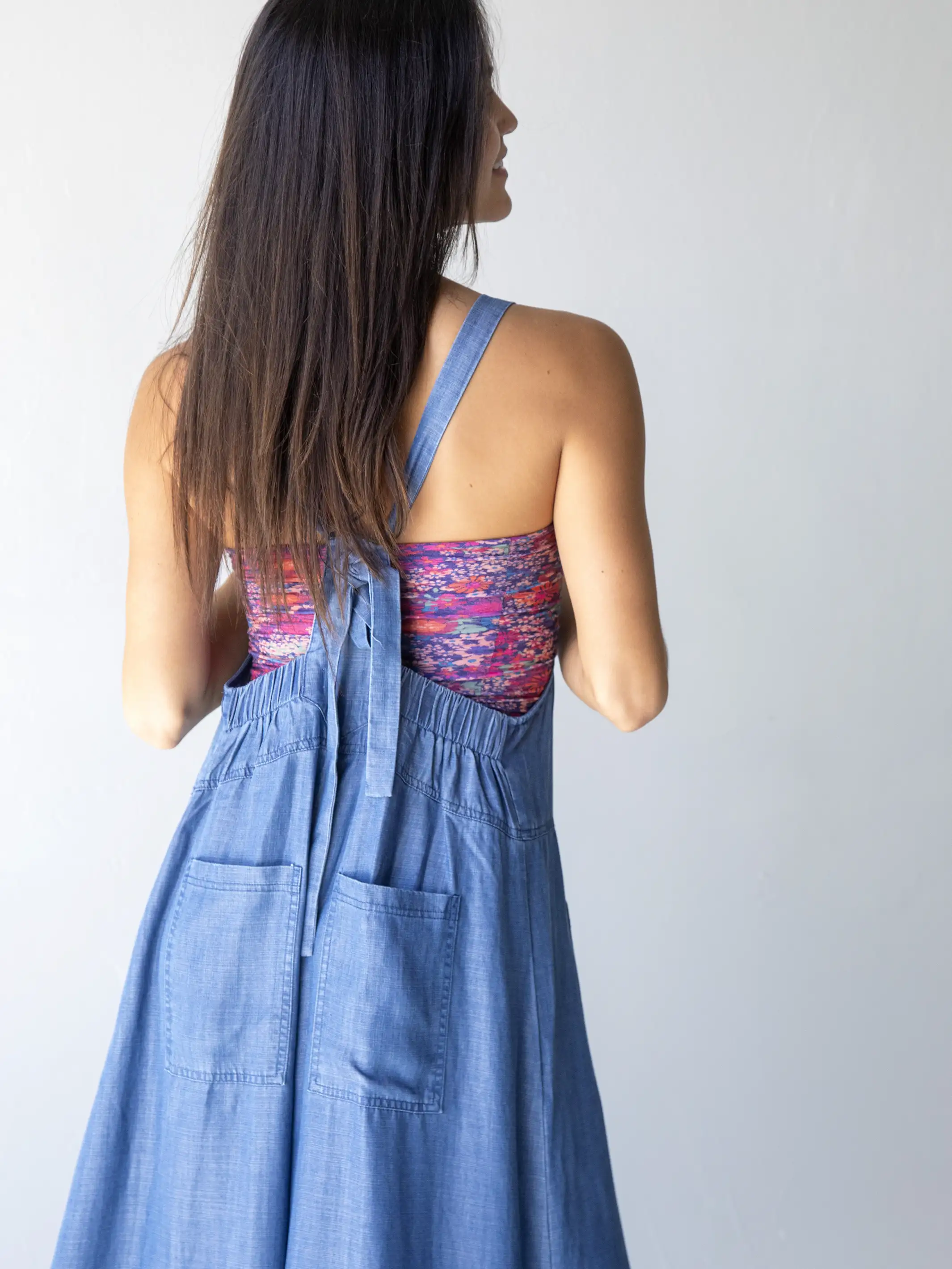 Dakota Tie Overall - Denim Blue