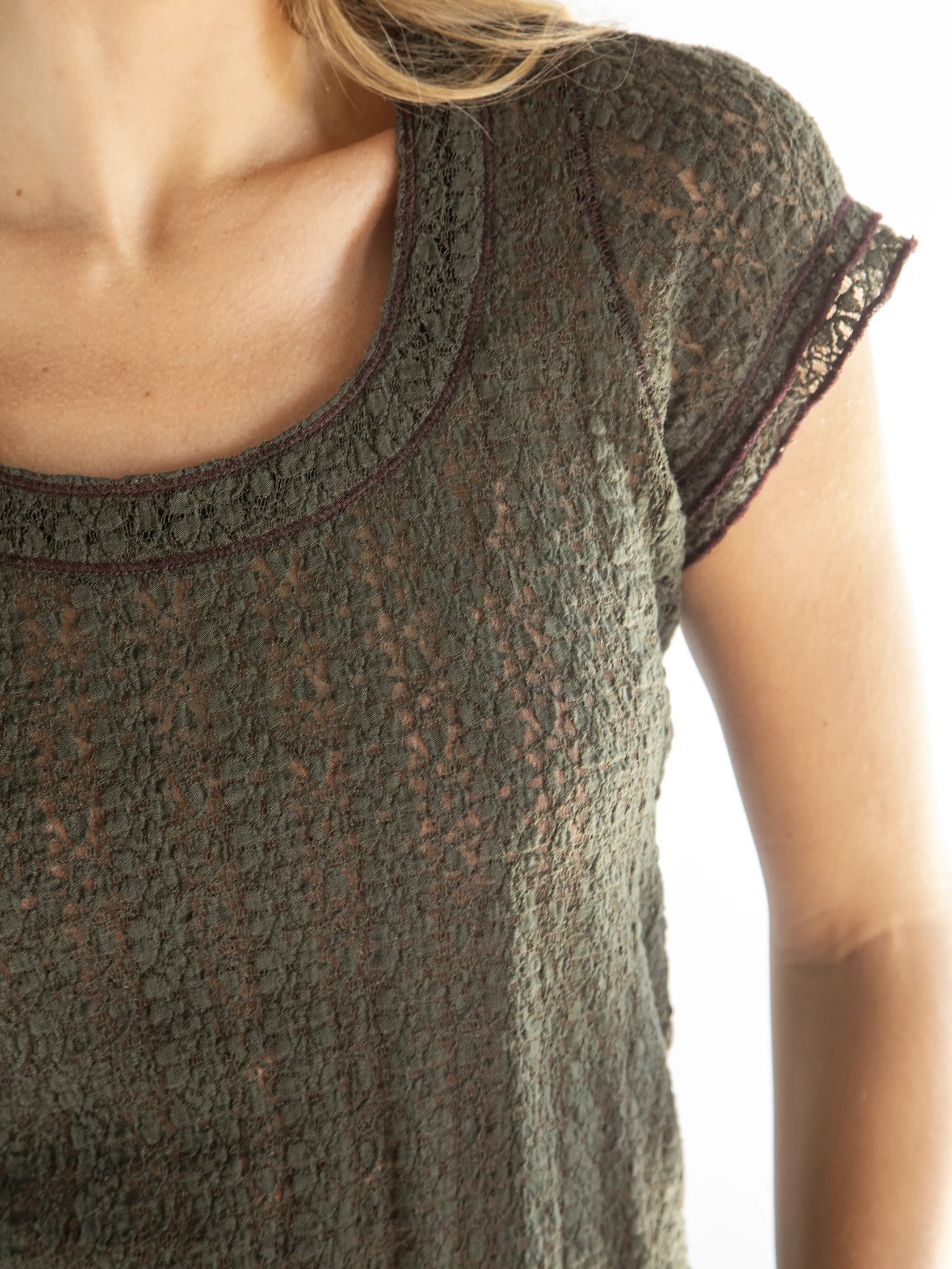 Ashley Lace Top - Dark Olive