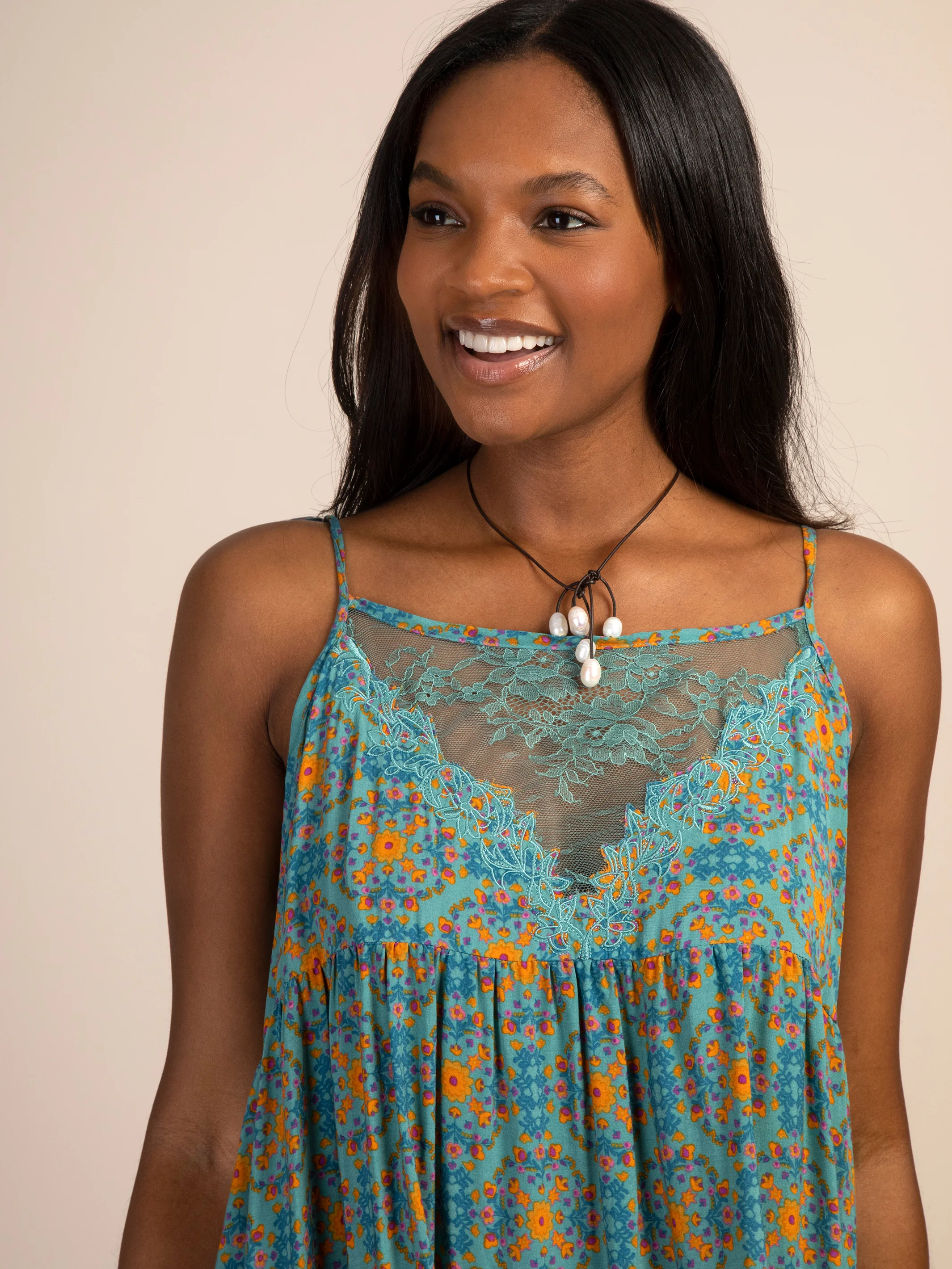 Piper Dress - Teal Floral